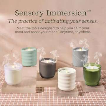 Lifelines Flameless Candle Aromatherapy Essential Oil Diffuser with ClickWick Essential Oil Blend - Cordless & Waterless Diffuser for Home - Scented Electric Candles Blow Out Flame - Green Bubble