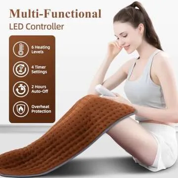 XXXL Heating Pad for Back Pain Relief and Cramps, Heated Pad for Neck/Shoulders/Leg/Knee, 6 Heat Settings Auto-Off, Heat Pad Valentines Day Gifts for Her Him Women Men Mom Dad, Moist/Dry Heat, 17"x33"
