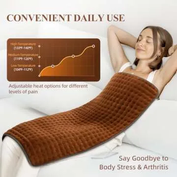 XXXL Heating Pad for Back Pain Relief and Cramps, Heated Pad for Neck/Shoulders/Leg/Knee, 6 Heat Settings Auto-Off, Heat Pad Valentines Day Gifts for Her Him Women Men Mom Dad, Moist/Dry Heat, 17"x33"