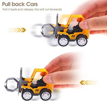 3 otters 12PCS Mini Construction Vehicles for Construction Party Favors, Pull Back Engineering Cars for Carnival Prize Birthday, Christmas Goodie Bag Stuffers for Kids Ages 3 and up