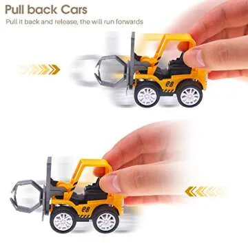 3 otters 12PCS Mini Construction Vehicles for Construction Party Favors, Pull Back Engineering Cars for Carnival Prize Birthday, Christmas Goodie Bag Stuffers for Kids Ages 3 and up