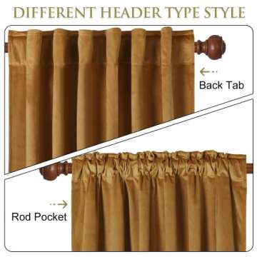 StangH Gold Brown Velvet Blackout Curtains for Sliding Door, Heavy Thick Thermal Insulated Noise Reducing Window Drapes for Living Room/Bedroom/Patio, W100 x L96, 1 Panel