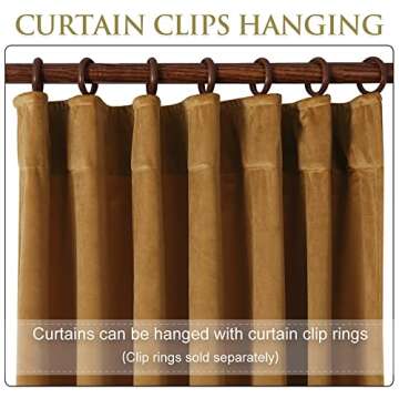 StangH Gold Brown Velvet Blackout Curtains for Sliding Door, Heavy Thick Thermal Insulated Noise Reducing Window Drapes for Living Room/Bedroom/Patio, W100 x L96, 1 Panel