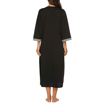 Ekouaer Women's Zip-Up Robe Stylish Loungewear with Pockets