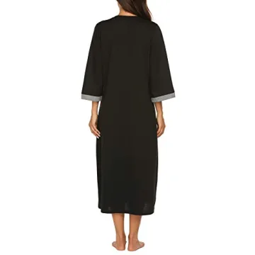 Ekouaer Women's Zip-Up Robe Stylish Loungewear with Pockets