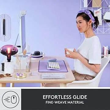 Logitech Desk Mat - Studio Series, Multifunctional Large Desk Pad, Extended Mouse Mat, Office Desk Protector with Anti-slip Base, Spill-resistant Durable Design, in Lavender