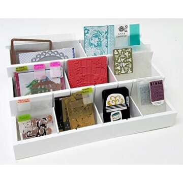 Desk Maid DSST-6697 Totally Tiffany-Die and Stamp Organiser, One Size, White