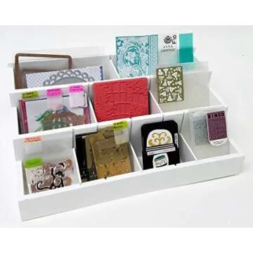 Desk Maid DSST-6697 Totally Tiffany-Die and Stamp Organiser, One Size, White