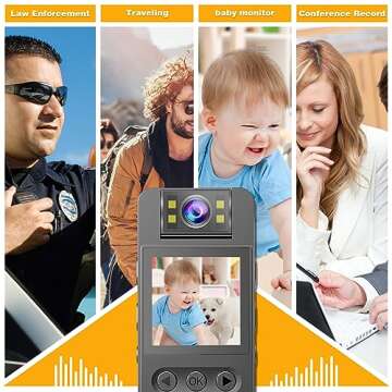 HONGHOO 128GB Pocket Camcorder with Night Vision and HD Recording