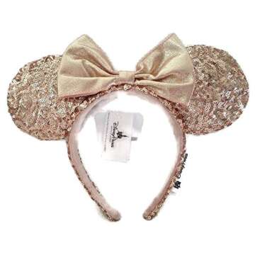 Authentic Disney Parks Minnie Mouse Rose Gold Ear Headband