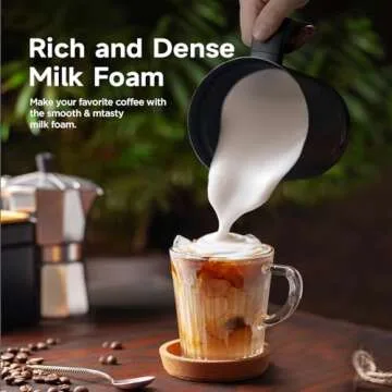 MOOSUM Milk Frother, 4-in-1 10.1oz/300ml Electric Milk Steamer, Easy Clean, Automatic Hot/Cold Foam Maker, Hot Chocolate Maker, 120V