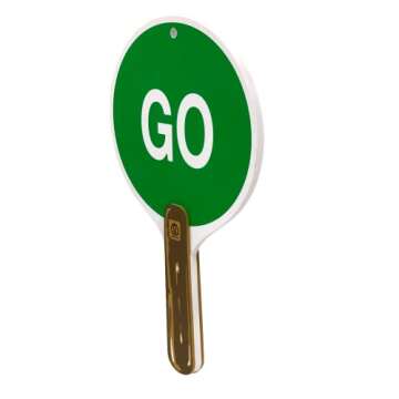 Liontouch - Stop & Go Sign, Red & Green | 3+ Years - 11.8 x 6.7 in | Durable & Reversible Lollipop-Shaped Foam Toy Paddle for School Patrols | Ideal for Teaching Kids Traffic & Street Safety