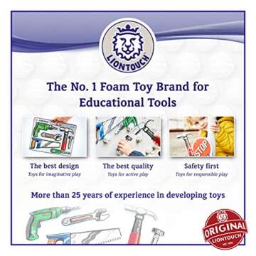 Liontouch - Stop & Go Sign, Red & Green | 3+ Years - 11.8 x 6.7 in | Durable & Reversible Lollipop-Shaped Foam Toy Paddle for School Patrols | Ideal for Teaching Kids Traffic & Street Safety