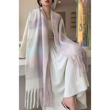 Wander Agio Winter Women Warm Scarf Long Shawl Large Scarves Cold Weather Thick Blanket Scarfs Color...