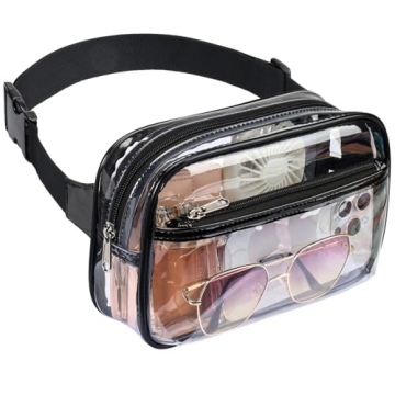Clear Fanny Pack Stadium Approved - Packism Clear Belt Bag for Women Men Transparent Waist Bag with ...