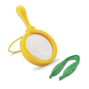 Learning Resources Magnifier & Tweezers - Fine Motor Toys for Kids Ages 3+ Science Toys for Kids, Magnifiers for Kids