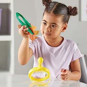 Learning Resources Magnifier & Tweezers - Fine Motor Toys for Kids Ages 3+ Science Toys for Kids, Magnifiers for Kids