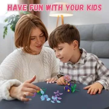 KOPHINYE Valentine Day Gifts for Kids, 24 Flower Building Blocks