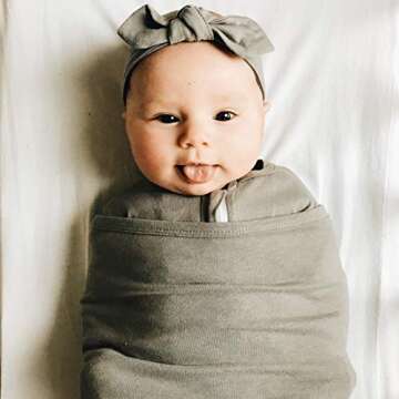 embé 2-Way Transition Swaddle Sack, 12-18 lbs, Diaper Change w/o Unswaddling, Arms in and Out, Legs in and Out Design, Warm Up or Cool Down 100% Cotton, 3-6 Months (Moss)