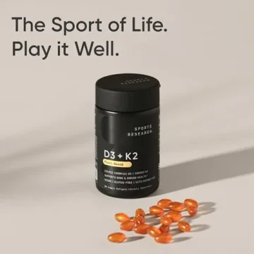 Sports Research Vegan D3 K2 Softgels for Bone Health