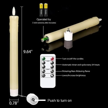 GenSwin Flameless Taper Candles with Remote Control