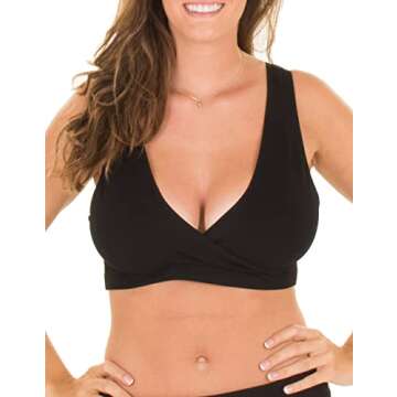Caramel Cantina 4 Pack Nursing Maternity Women’s Sleep Comfort Bralette Bra (Large, 4PK Black)