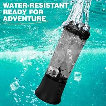 Portable Blender,270 Watt for Shakes and Smoothies Waterproof Blender USB Rechargeable with 20 oz BPA Free Blender Cup and a Travel Lid. (Black, 20 oz)