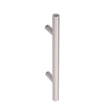 Amazon Basics Euro Bar Cabinet Handle (3/8-inch Diameter), 5.38-inch Length (3-inch Hole Center), Satin Nickel, 50-Pack