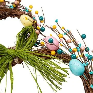 VGIA 27 Inch Artificial Easter Wreath for Front Door