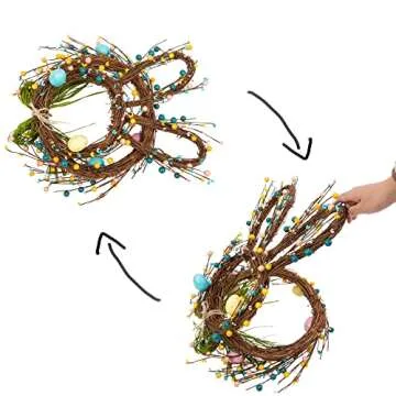 VGIA 27 Inch Artificial Easter Wreath for Front Door