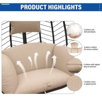 Comfortable ALAULM Egg Swing Chair for Indoor Outdoor Use