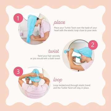 Turbie Twist Hair Towel Wrap - Fast Drying for All Hair Types