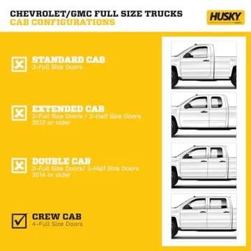 Husky Liners Weatherbeater Floor Mats | Fits 2014 - 2018 Chevrolet Silverado & GMC Sierra 1500 Crew Cab; 15-19 Silverado/Sierra 2500/3500 Crew Cab (Footwell Cvg) | Front & 2nd Row, 3-pc Black - 98231