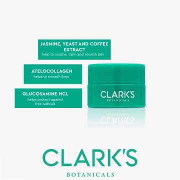 Clark's Botanicals Smoothing Marine Cream: Skin Moisturizer to Repair Stressed Skin with Algae Microspheres, Jasmine Extract & Glycolic Acid, 30 ml