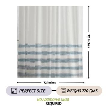 Folkulture Boho Shower Curtain with Tassels 72 inch