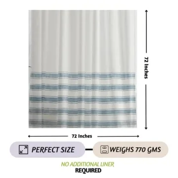 Folkulture Boho Shower Curtain with Tassels 72 inch