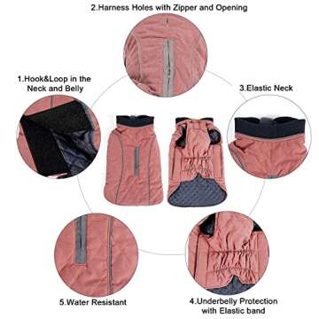 Morezi Dog Jacket with Reflective Stripes for Small Dogs