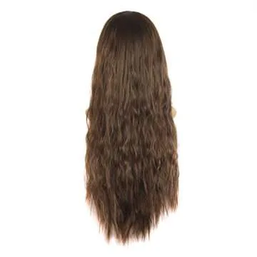 MapofBeauty 28 Inch/70 cm Beautiful Women's Flat Bang Long Wave Curly Wigs (Brown)