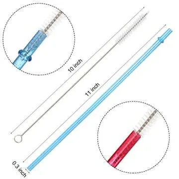 48 Pcs Plastic Straws with Team Bride Flags Reusable Glitter Drinking Straw(Red, Dark Blue, Pink, Champagne, Purple, Blue)