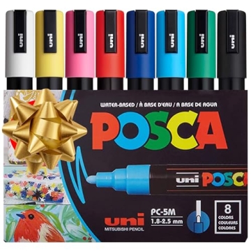 POSCA 8-Color Paint Marker Set Vibrant Waterproof Non-Toxic