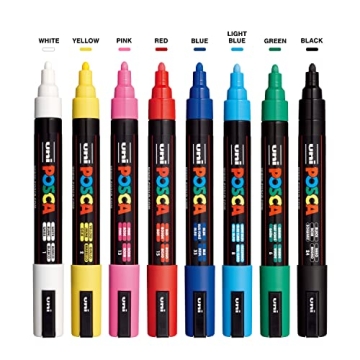 POSCA 8-Color Paint Marker Set Vibrant Waterproof Non-Toxic