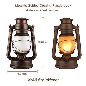 LED Retro Lantern with Remote for Outdoor Decor