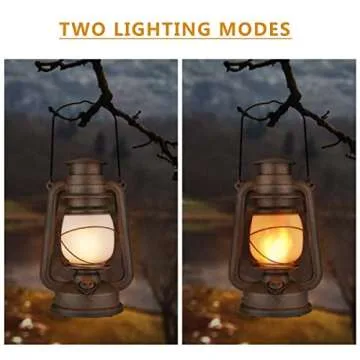 LED Retro Lantern with Remote for Outdoor Decor