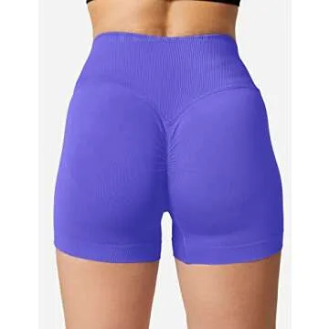 YEOREO Women's Booty Lifting Workout Shorts Purple S