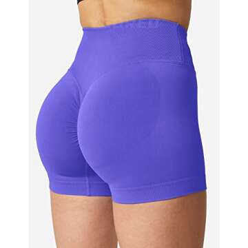 YEOREO Women's Booty Lifting Workout Shorts Purple S