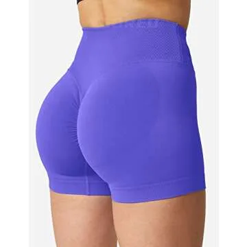 YEOREO Women's Booty Lifting Workout Shorts Purple S