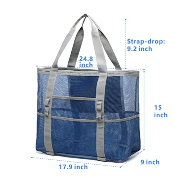 F-color Mesh Beach Bag - Oversized Beach Tote for Women