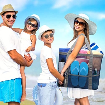 F-color Mesh Beach Bag - Oversized Beach Tote for Women