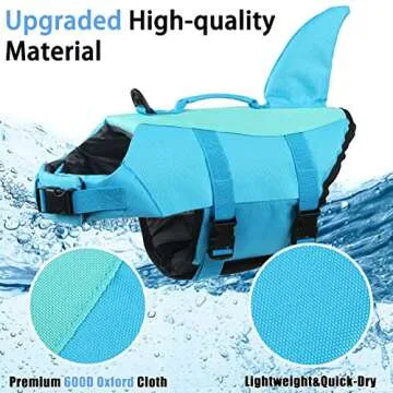 EMUST Dog Life Jacket, Ripstop Dog Lifesaver Vests with Rescue Handle for Small Medium and Large Dog...