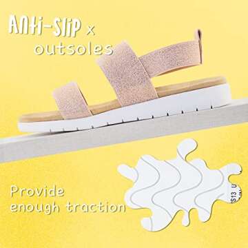 Girls Sandals Open Toe Kids Summer Flat Sandals Casual Fashion Dress Shoes with Elastic Straps